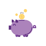 illustrative icon of a piggy bank to represent savings