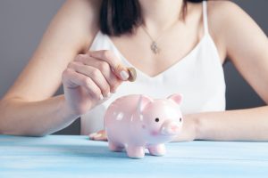 Piggy bank savings for college